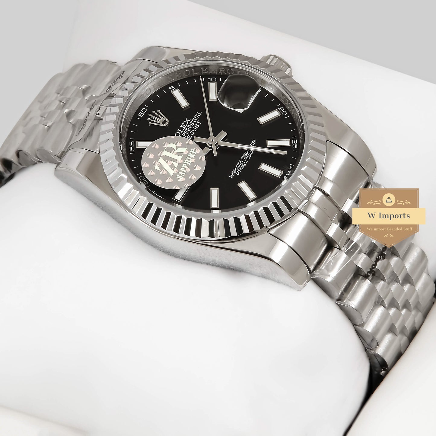 LATEST COLLECTION 36 SILVER WITH BLACK DIAL FLUTED BEZEL AUTOMATIC ZR FACTORY