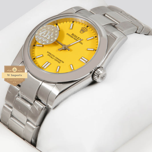 LATEST COLLECTION 36 SILVER WITH YELLOW DIAL AUTOMATIC WATCH ZR FACTORY