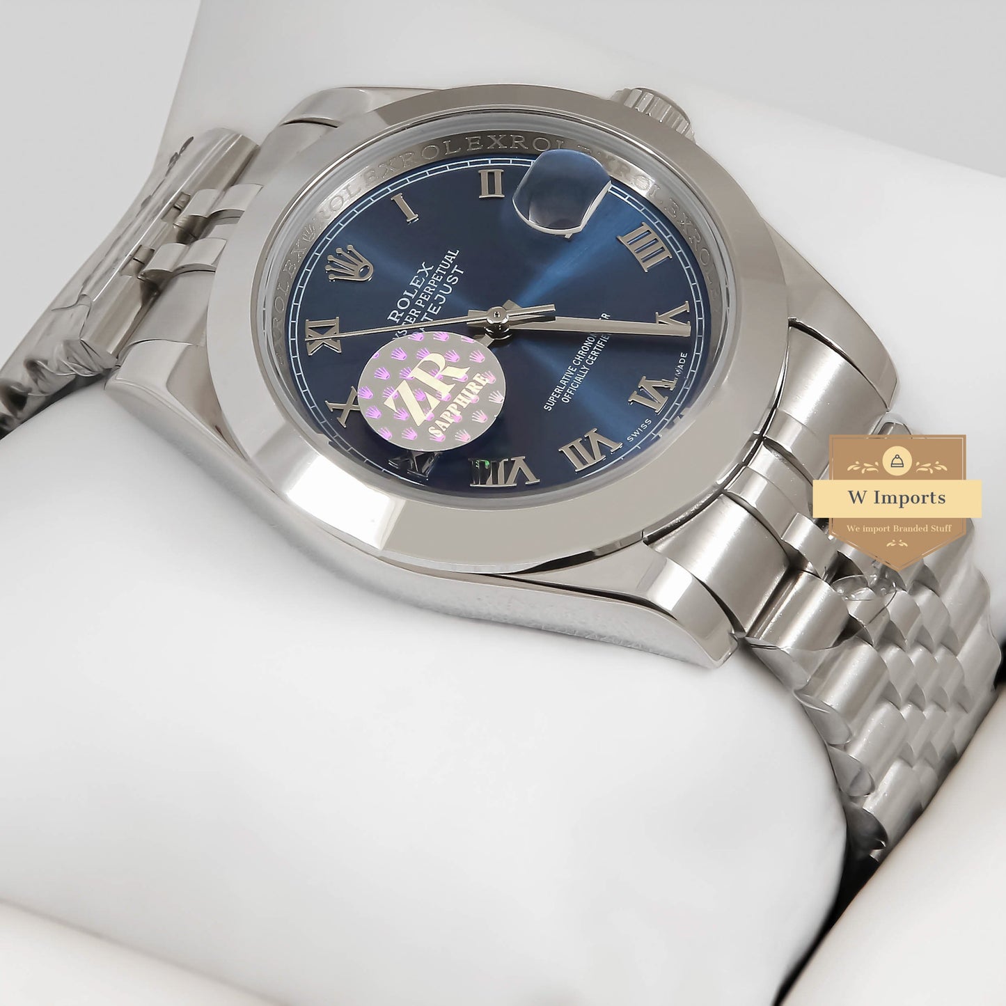 LATEST COLLECTION 41 SIVLER WITH BLUE DIAL ROMAN INDEX AUTOMATIC WATCH ZR FACTORY