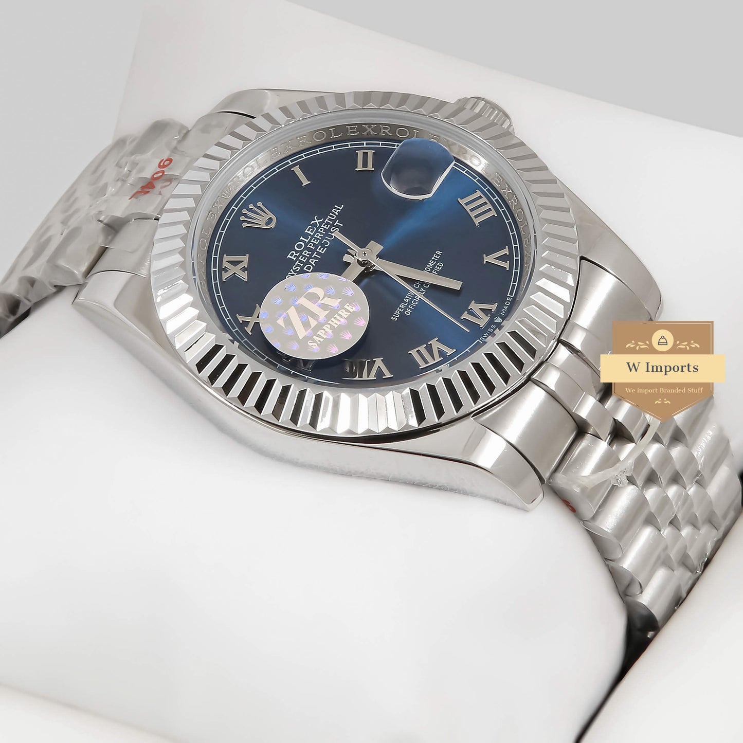 LATEST COLLECTION 41 SIVLER WITH BLUE DIAL ROMAN INDEX AUTOMATIC WATCH ZR FACTORY