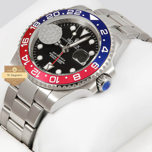 LATEST COLLECTION GMT 40 SILVER WITH BLACK DIAL PEPSI BEZEL ZR FACTORY