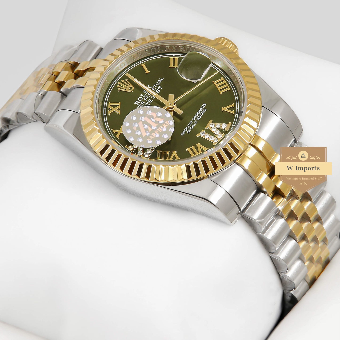 LATEST COLLECTION 36 TWO TONE YELLOW GOLD WITH GREEN DIAL AUTOMATIC WATCH ZR FACTORY