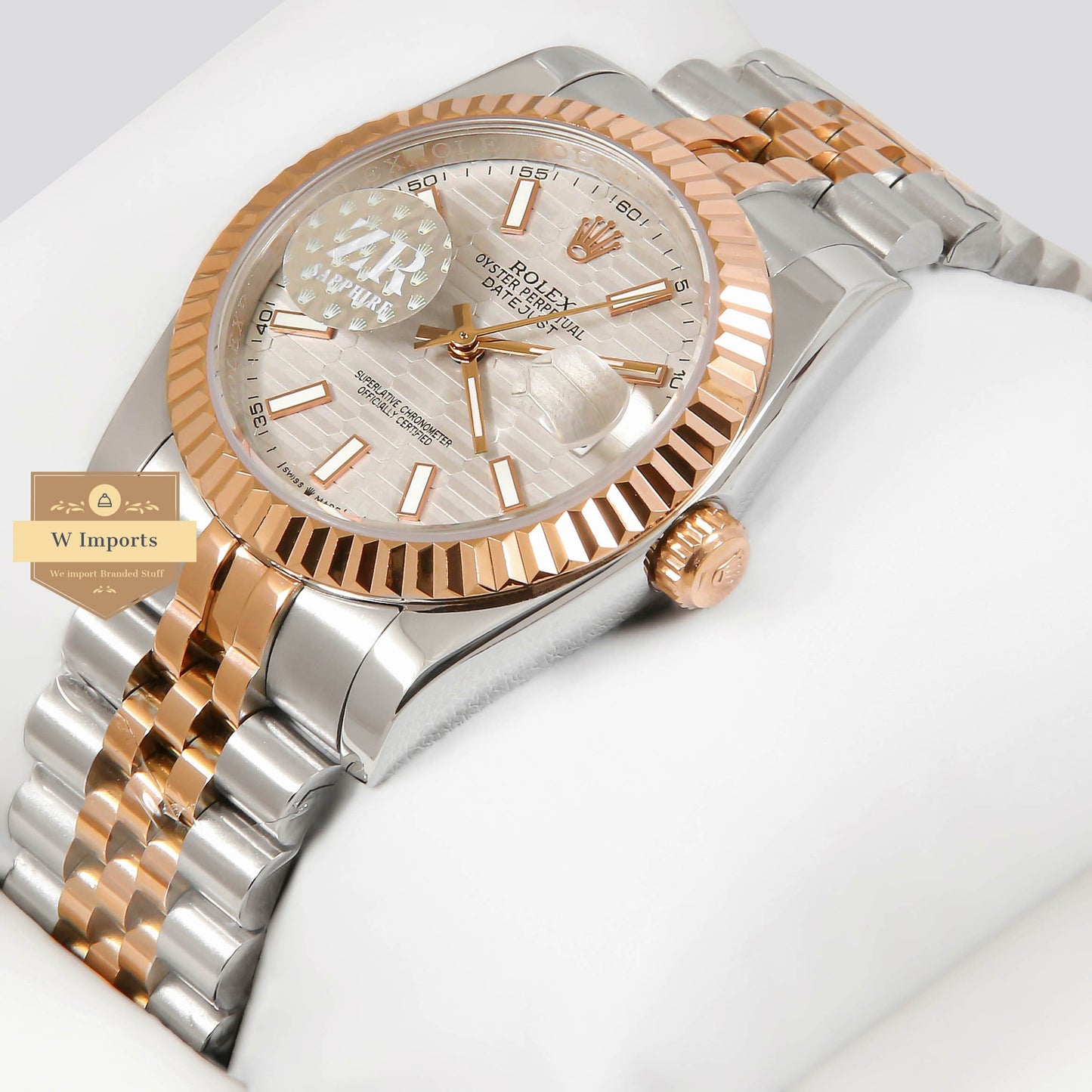 LATEST COLLECTION 36 TWO TONE ROSE GOLD WITH GREY DIAL FLUTED BEZEL AUTOMATIC WATCH ZR FACTORY