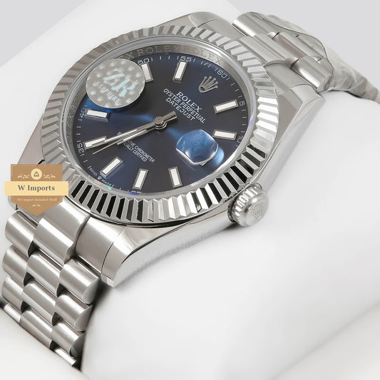 LATEST COLLECTION 41 SILVER WITH BLUE DIAL AUTOMATIC WATCH ZR FACTORY