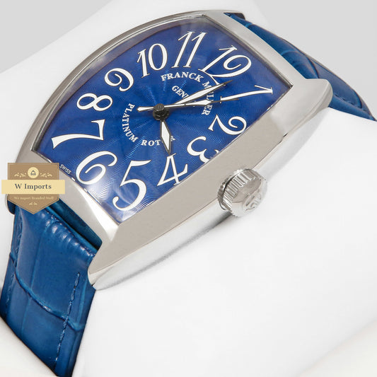 LATEST COLLECTION SILVER CASE WITH BLUE DIAL AND LEATHER STRAP