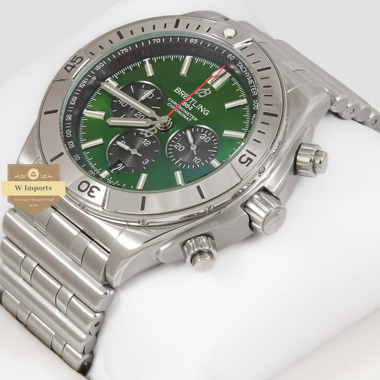 LATEST COLLECTION CHRONOGRAPH SILVER WITH GREEN DIAL CHAIN WATCH
