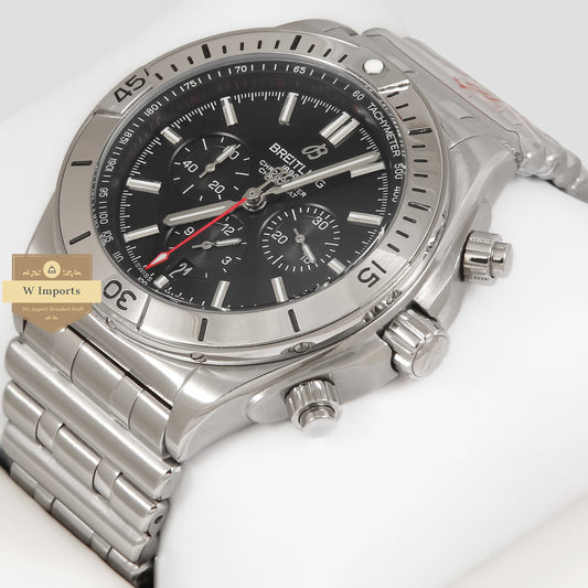 LATEST COLLECTION CHRONOGRAPH SILVER WITH BLACK DIAL CHAIN WATCH