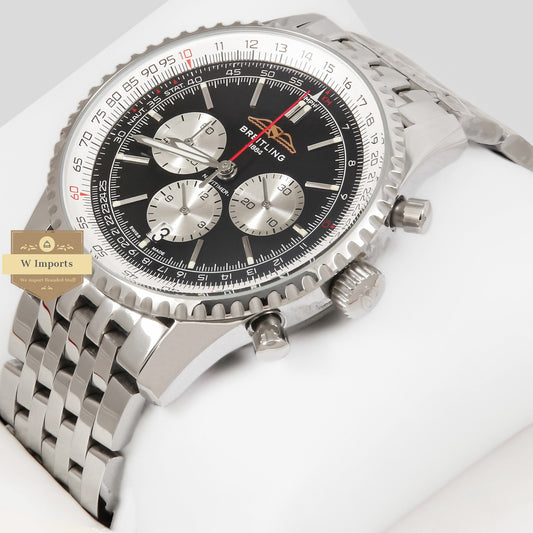 LATEST COLLECTION CHRONOGRAPH SILVER WITH BLACK DIAL CHAIN WATCH