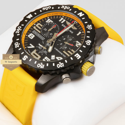 LATEST COLLECTION CHRONGRAPH BLACK CASE WITH YELLOW RUBBER STRAP