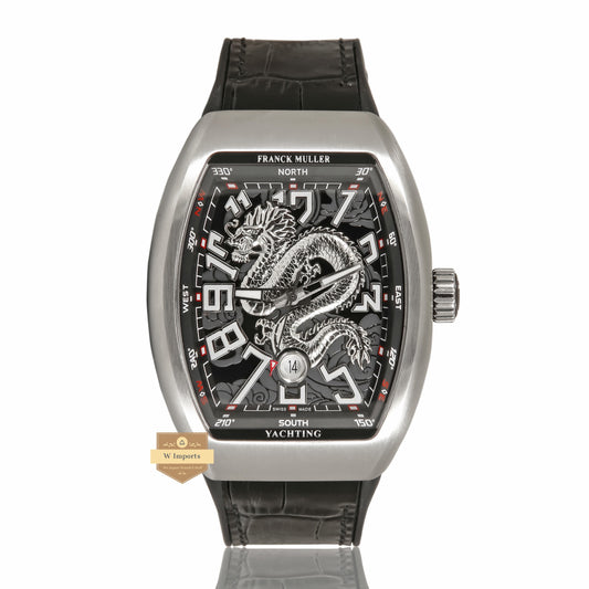 LATEST COLLECTION DRAGON DIAL SILVER CASE WITH BLACK PVC STRAP