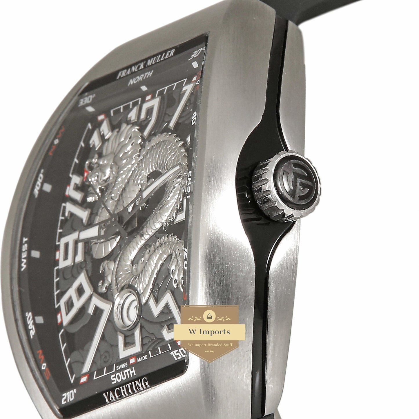 LATEST COLLECTION DRAGON DIAL SILVER CASE WITH BLACK PVC STRAP