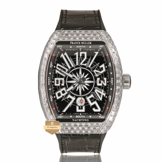 LATEST COLLECTION SILVER STONE CASE WITH BLACK DIAL AND PVC STRAP