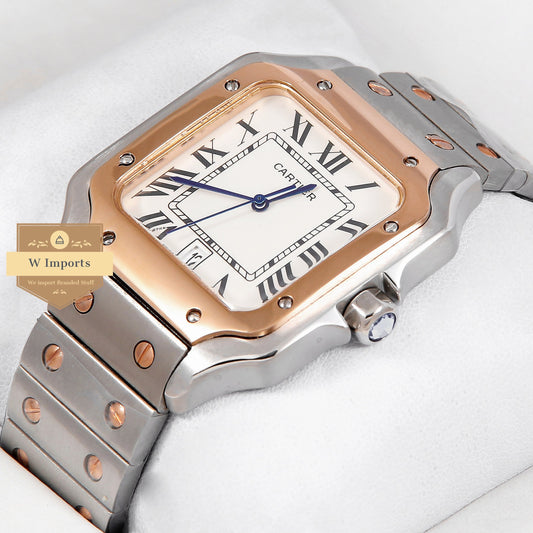 Latest Collection Two Tone Rose Gold With White Dial
