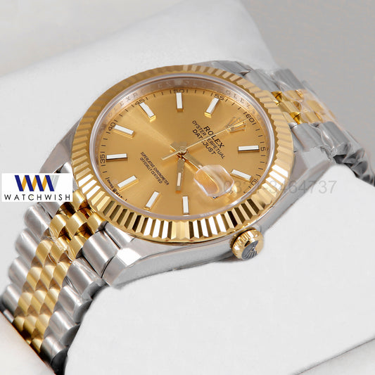Top Quality EWF Yellow Gold With  Gold Dial Day Just Automatic Watch