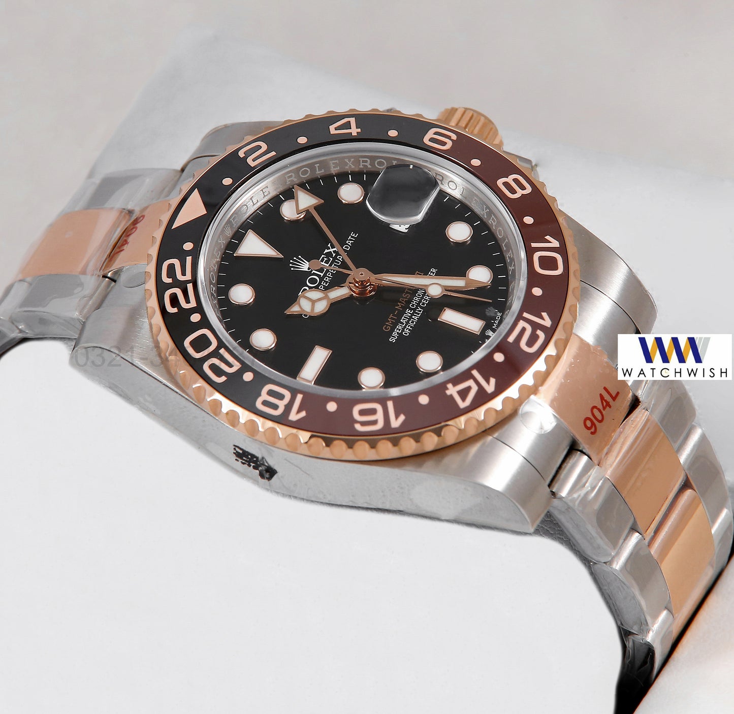 Latest Collection GMT 40 Two Tone Rose Gold With Black Dial & Root Beer Bezel Automatic Watch AR Made