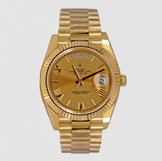 Latest Collection 40 All Yellow Gold With Roman Numeral Automatic Watch EW Made