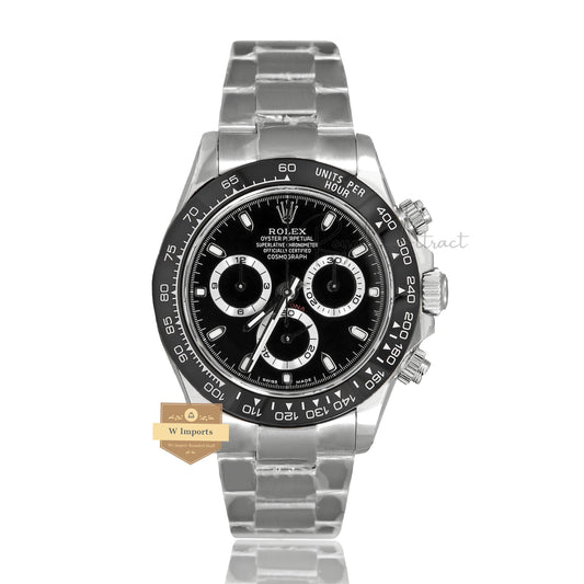Latest Collection 40 Silver With Black Dial & Bezel Automatic Watch EW Made