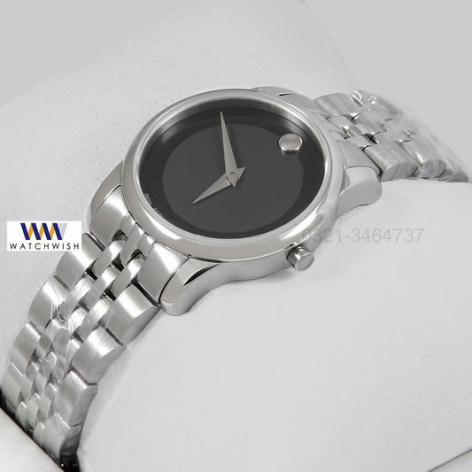 Latest Collection Silver With Black Dial Ladies Watch