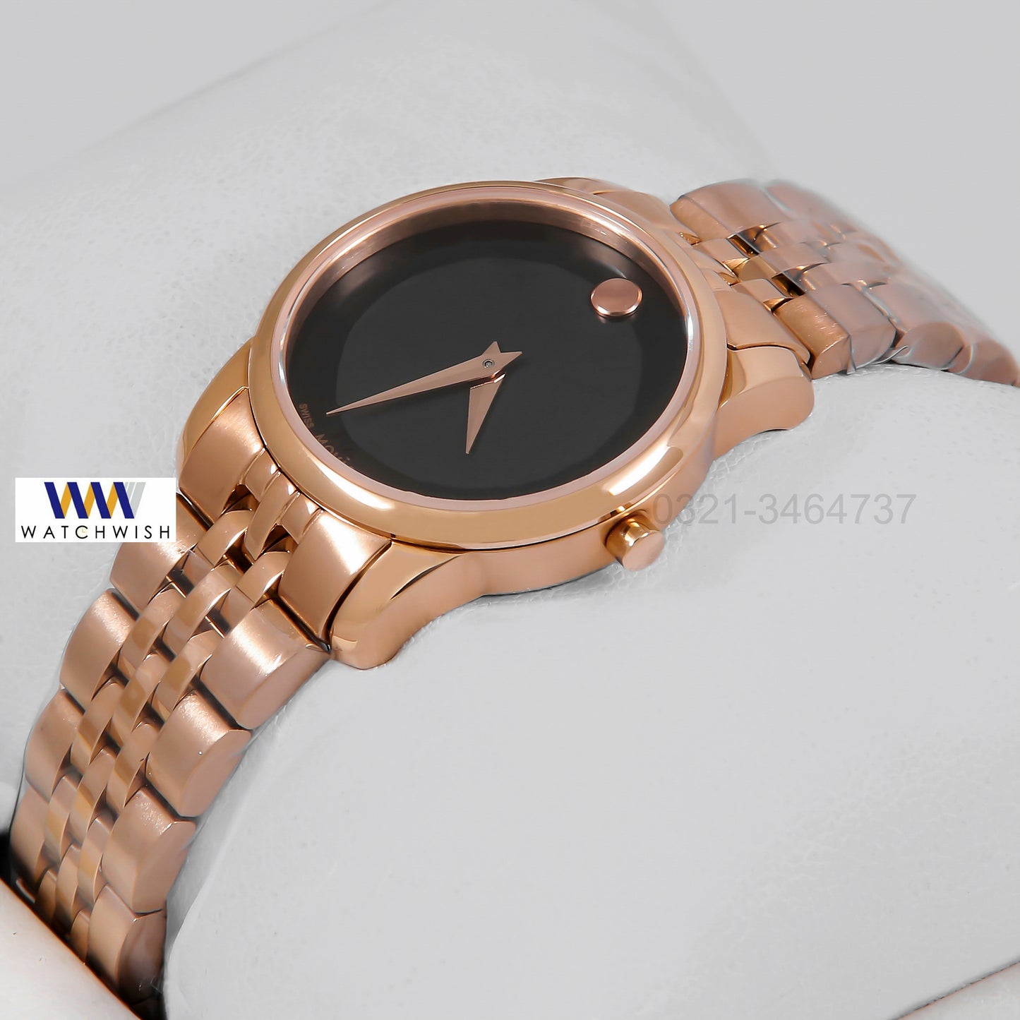 Latest Collection Rose Gold With Black Dial Ladies Watch