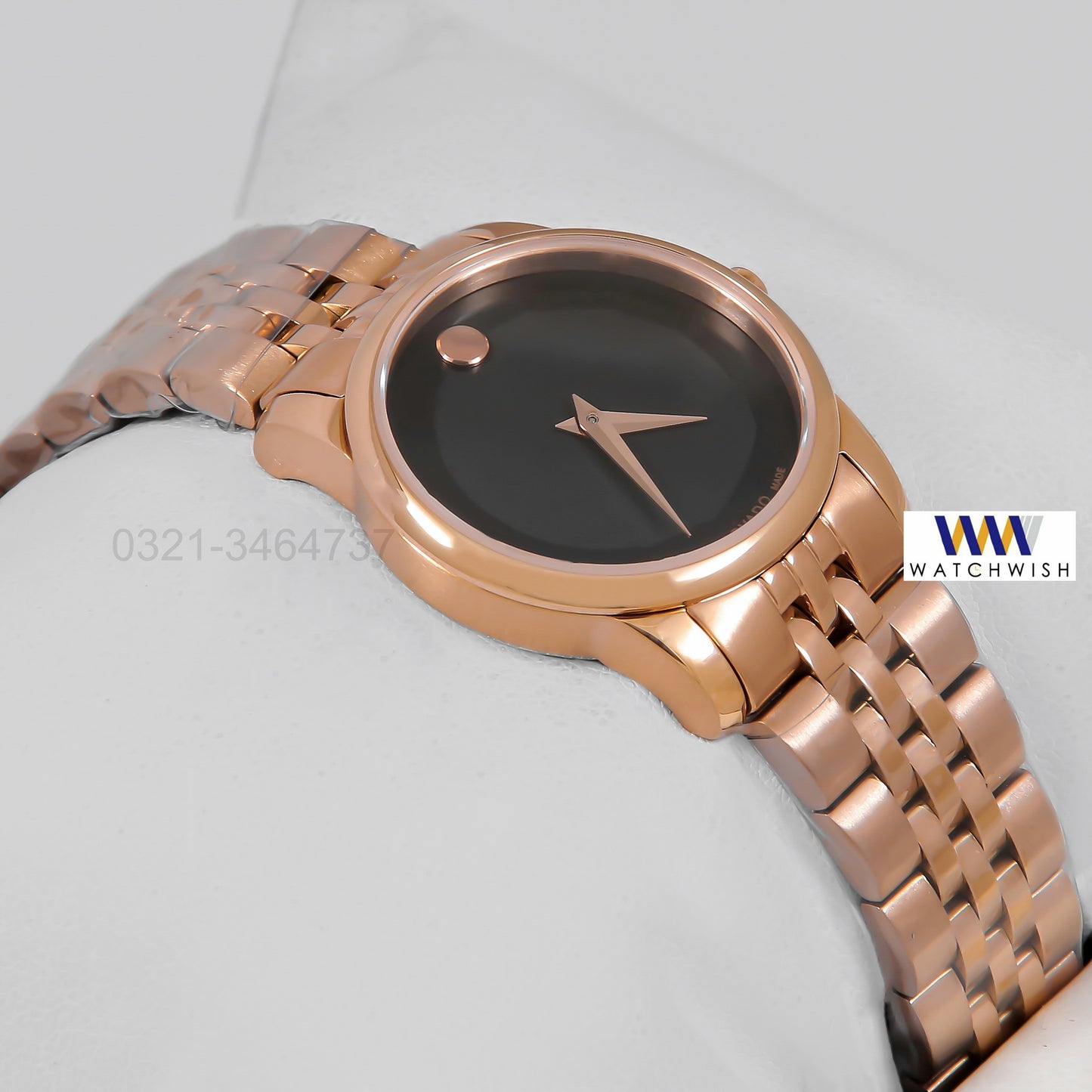 Latest Collection Rose Gold With Black Dial Ladies Watch