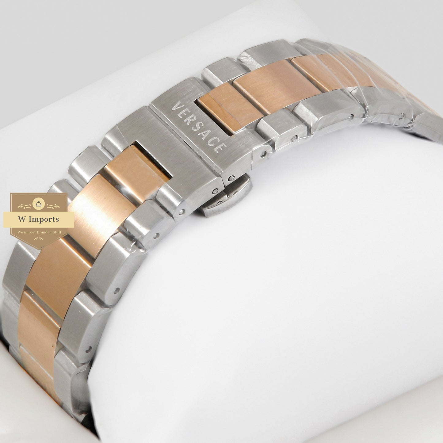 LATEST COLLECTION CHRONOGRAPH TWO TONE ROSE GOLD & SILVER STAINLESS STEEL WITH BLACK DIAL & GOLD INDEX