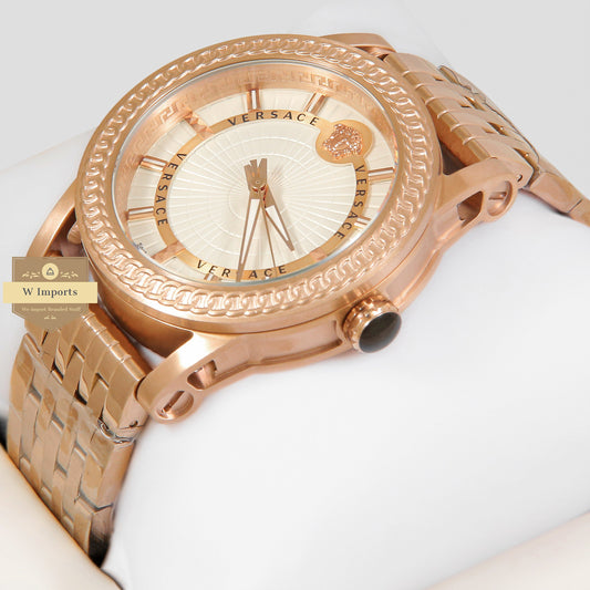 LATEST COLLECTION ROSE GOLD WITH WHITE DIAL CHAIN WATCH
