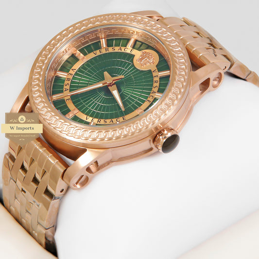 LATEST COLLECTION ROSE GOLD WITH GREEN DIAL CHAIN WATCH