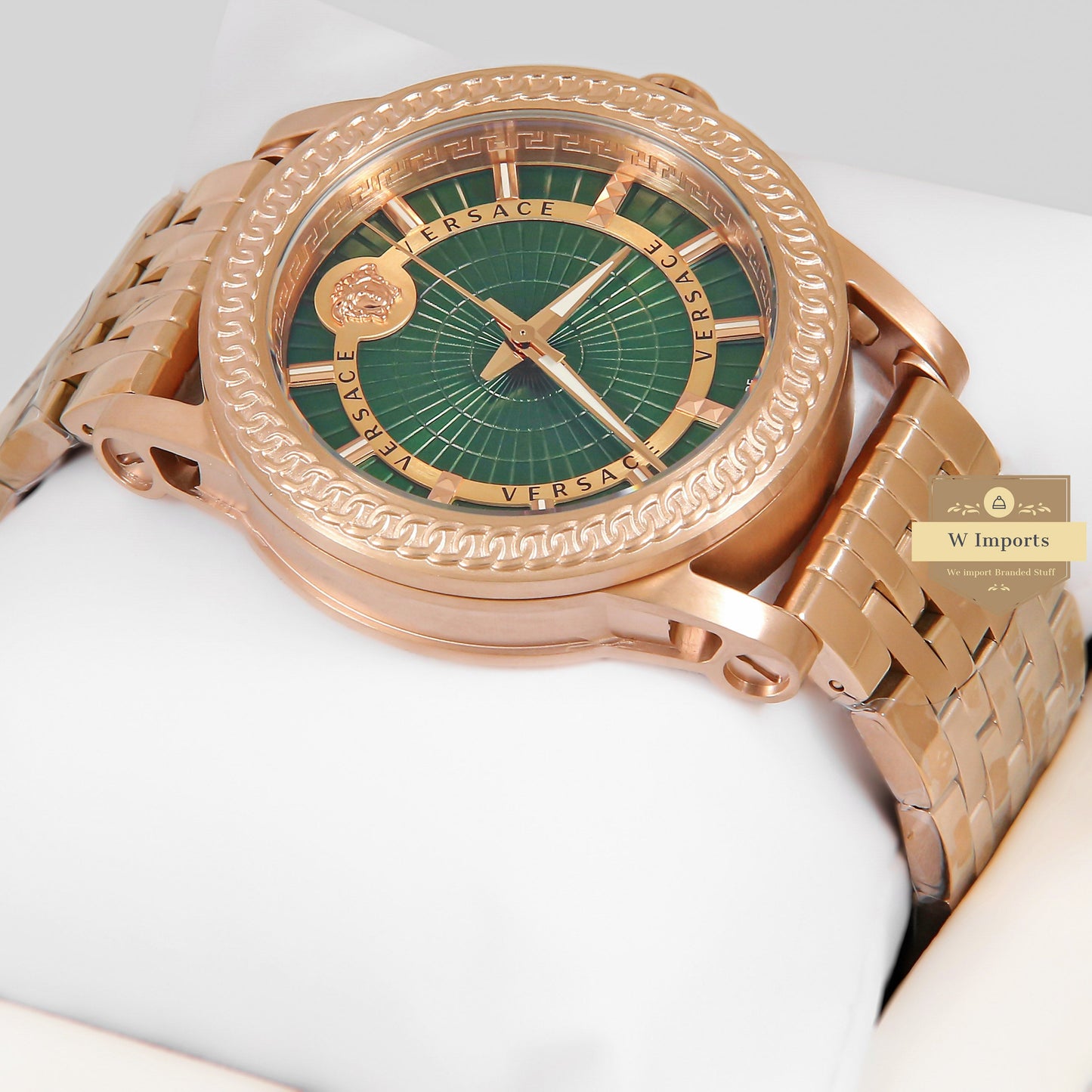 LATEST COLLECTION ROSE GOLD WITH GREEN DIAL CHAIN WATCH
