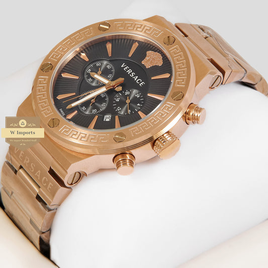 LATEST COLLECTION CHRONOGRAPH ROSE GOLD STAINLESS STEEL WITH BLACK DIAL