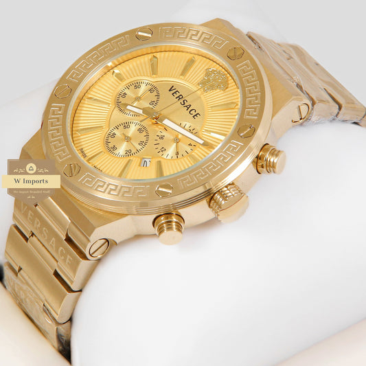 LATEST COLLECTION CHRONOGRAPH ALL YELLOW GOLD WITH DIAL WATCH