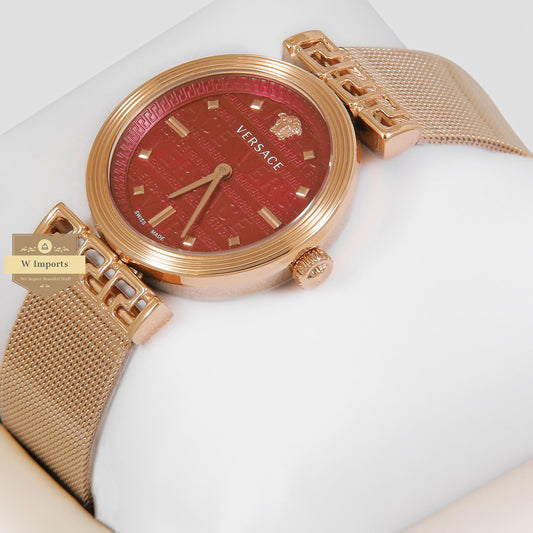 LATEST COLLECTION ROSE GOLD WITH RED DIAL LADIES WATCH