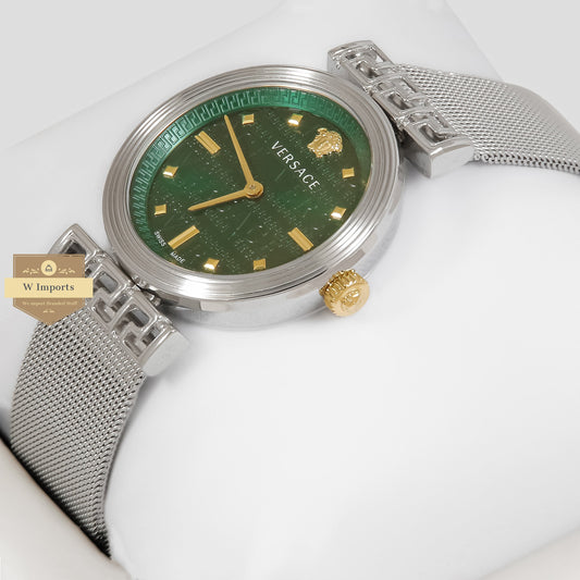 LATEST COLLECTION SILVER WITH GREEN DIAL LADIES WATCH