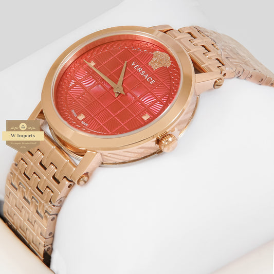 LATEST COLLECTION ROSE GOLD WITH RED DIAL LADIES WATCH
