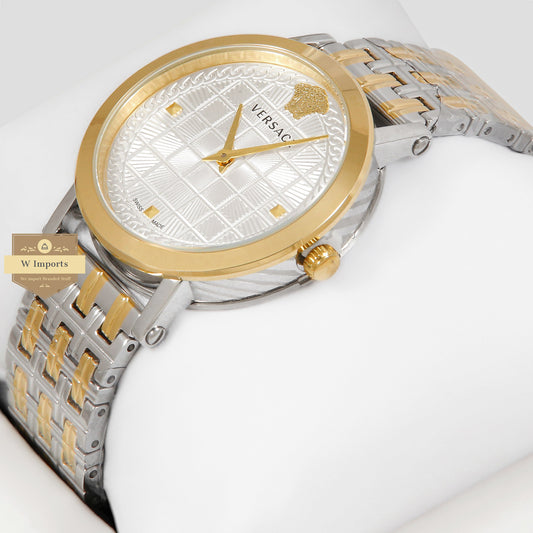 LATEST COLLECTION TWO TONE YELLOW GOLD WITH WHITE DIAL LADIES WATCH