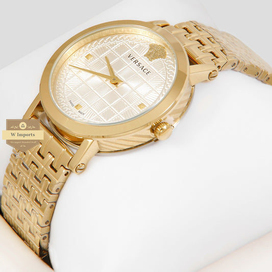 LATEST COLLECTION YELLOW GOLD WITH WHITE DIAL LADIES WATCH