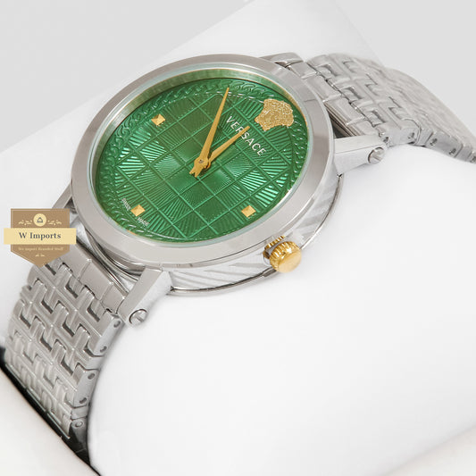 LATEST COLLECTION SILVER WITH GREEN DIAL LADIES WATCH