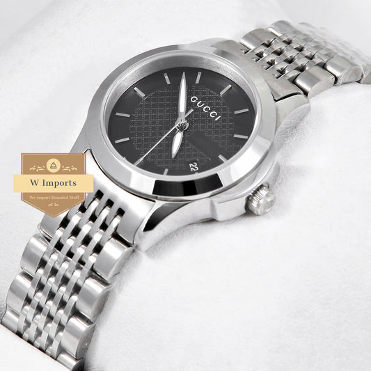 Latest Collection Silver With Black Dial Ladies Watch