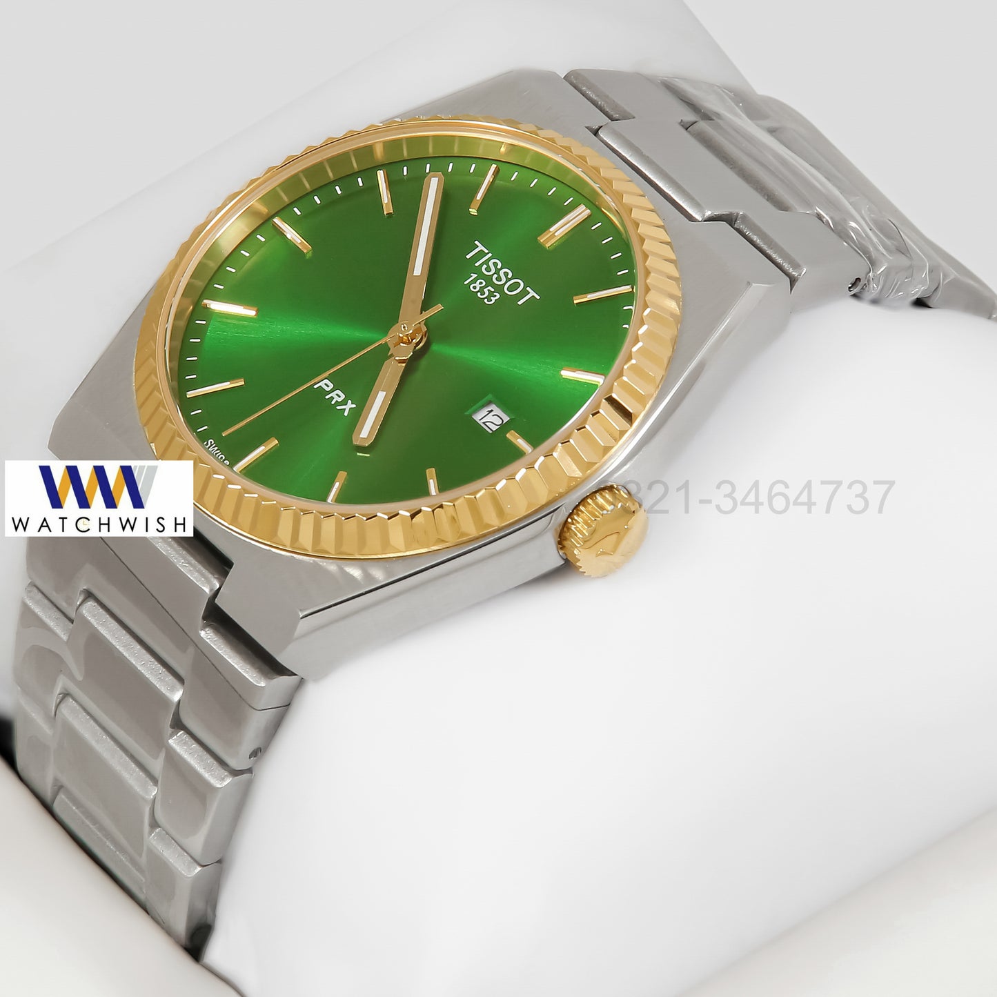 LATEST COLLECTION PRX SILVER WITH GREEN DIAL WATCH