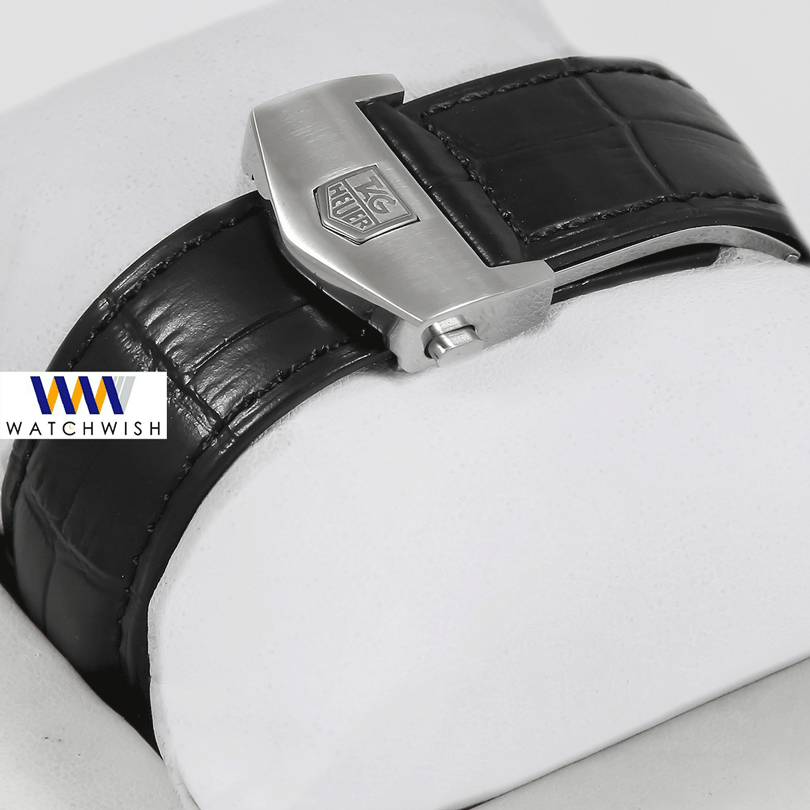 Latest Collection Chronograph Final Edition Silver Case With Green Dial & Black Leather Strap