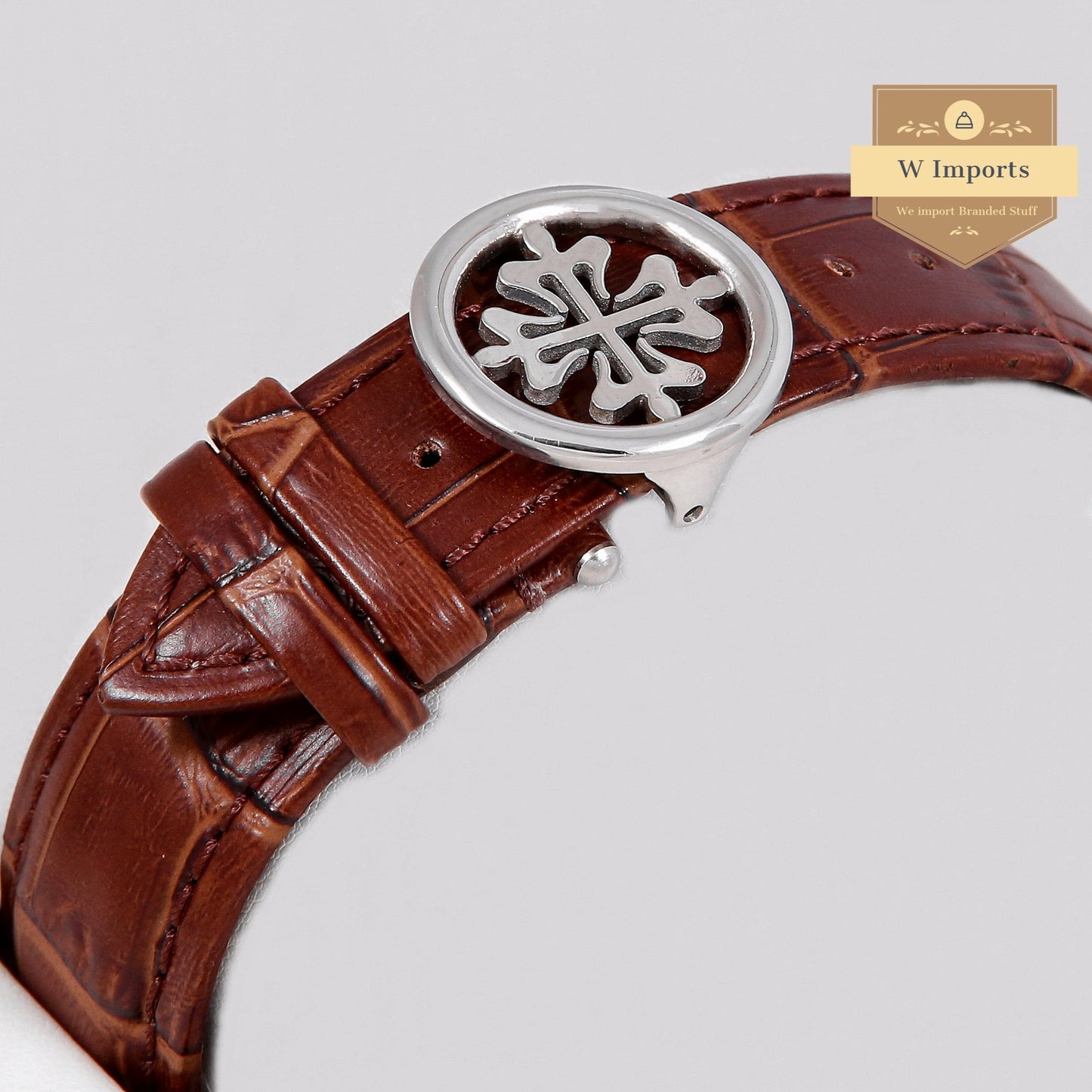 Latest Collection Tourbillon Moon phase Silver Case Skeleton Dial & Brown Leather Strap