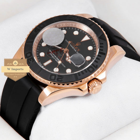 Latest Collection 42 Rose Gold & Black Case With Black Dial & PVC Rubber Strap Automatic Watch ZR Factory