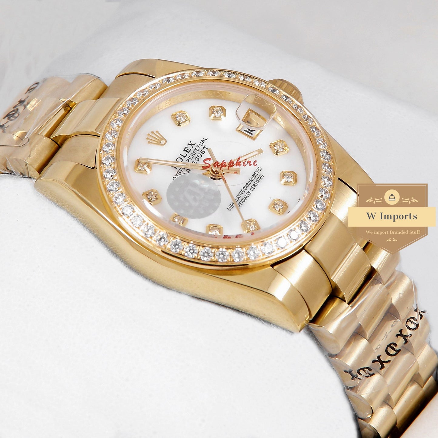 Latest Ladies Collection 31 Yellow Gold With White Dial Stone Bezel Automatic Watch ZR Factory