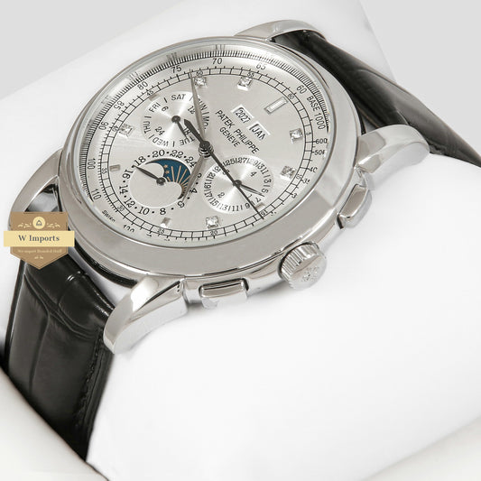 LATEST COLLECTION CHRONOGRAPH SILVER CASE WITH DIAL & BLACK LEATHER STRAP
