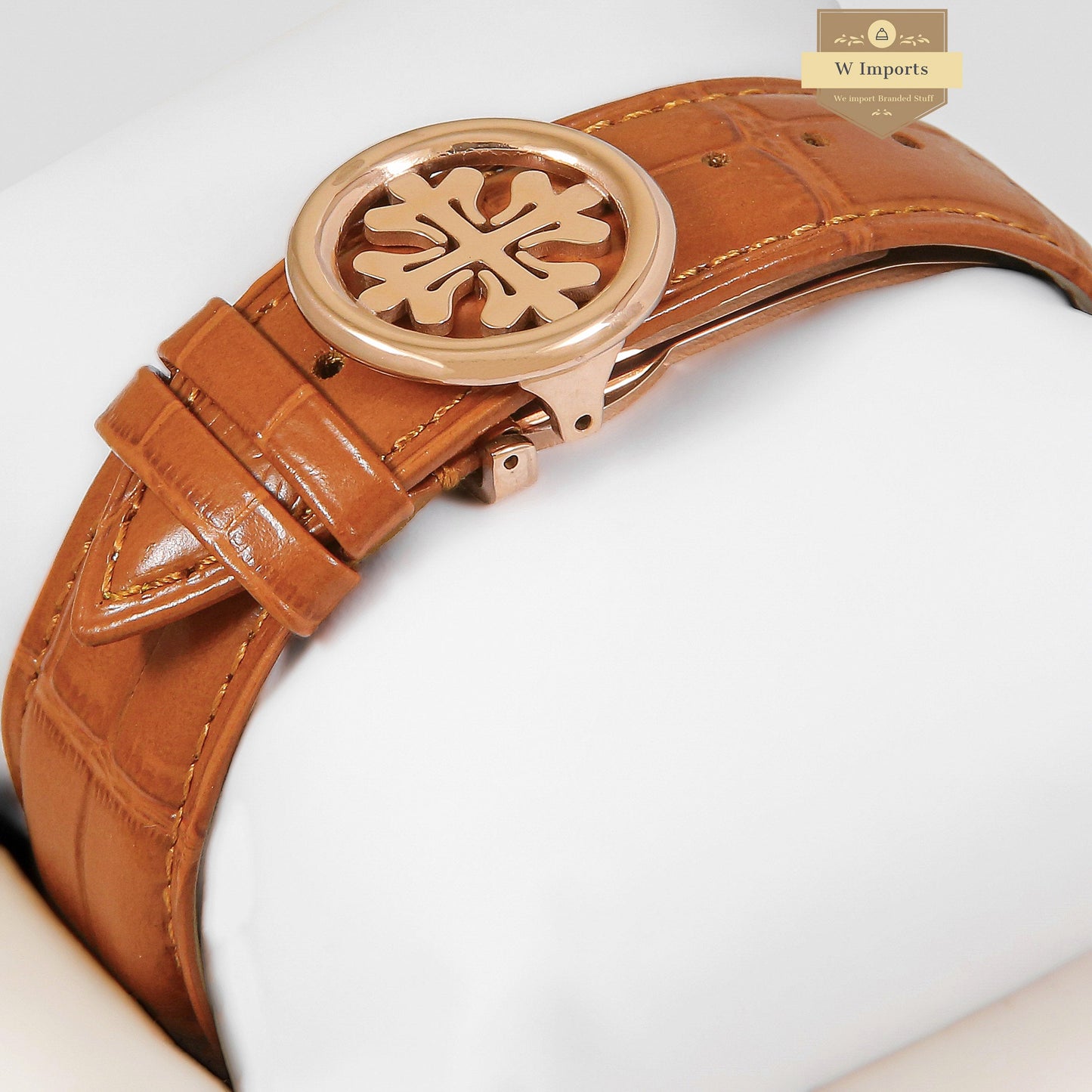 LATEST COLLECTION MOON PHASE ROSE GOLD CASE WITH SILVER DIAL & BROWN LEATHER STRAP