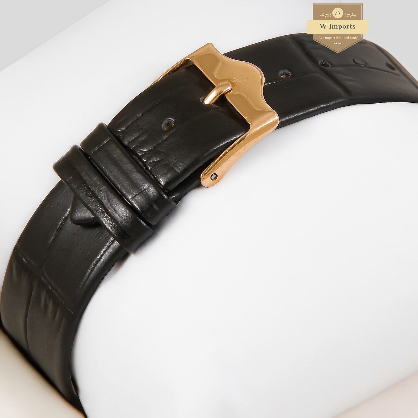 LATEST COLLECTION ROSE GOLD CASE WITH BLACK DIAL & BLACK LEATHER STRAP