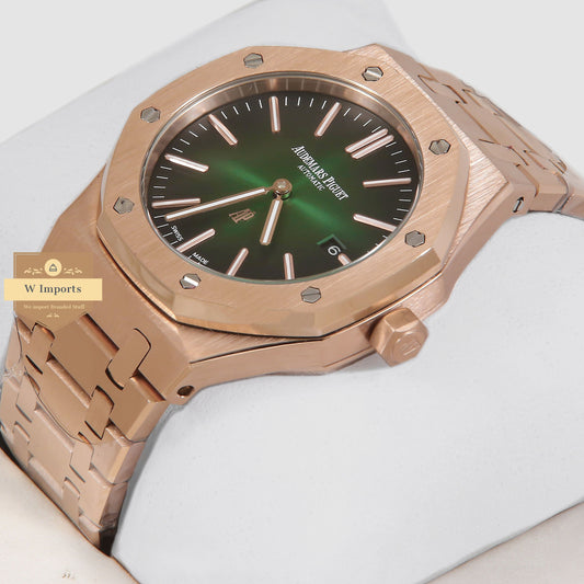 Latest Collection All Rose Gold With Green Dial Automatic Watch