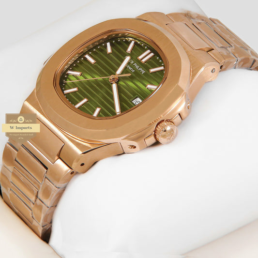 LATEST COLLECTION ROSE GOLD WITH GREEN DIAL AUTOMATIC WATCH