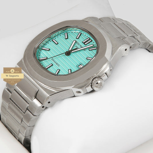 LATEST COLLECTION SILVER WITH SEA BLUE DIAL AUTOMATIC WATCH
