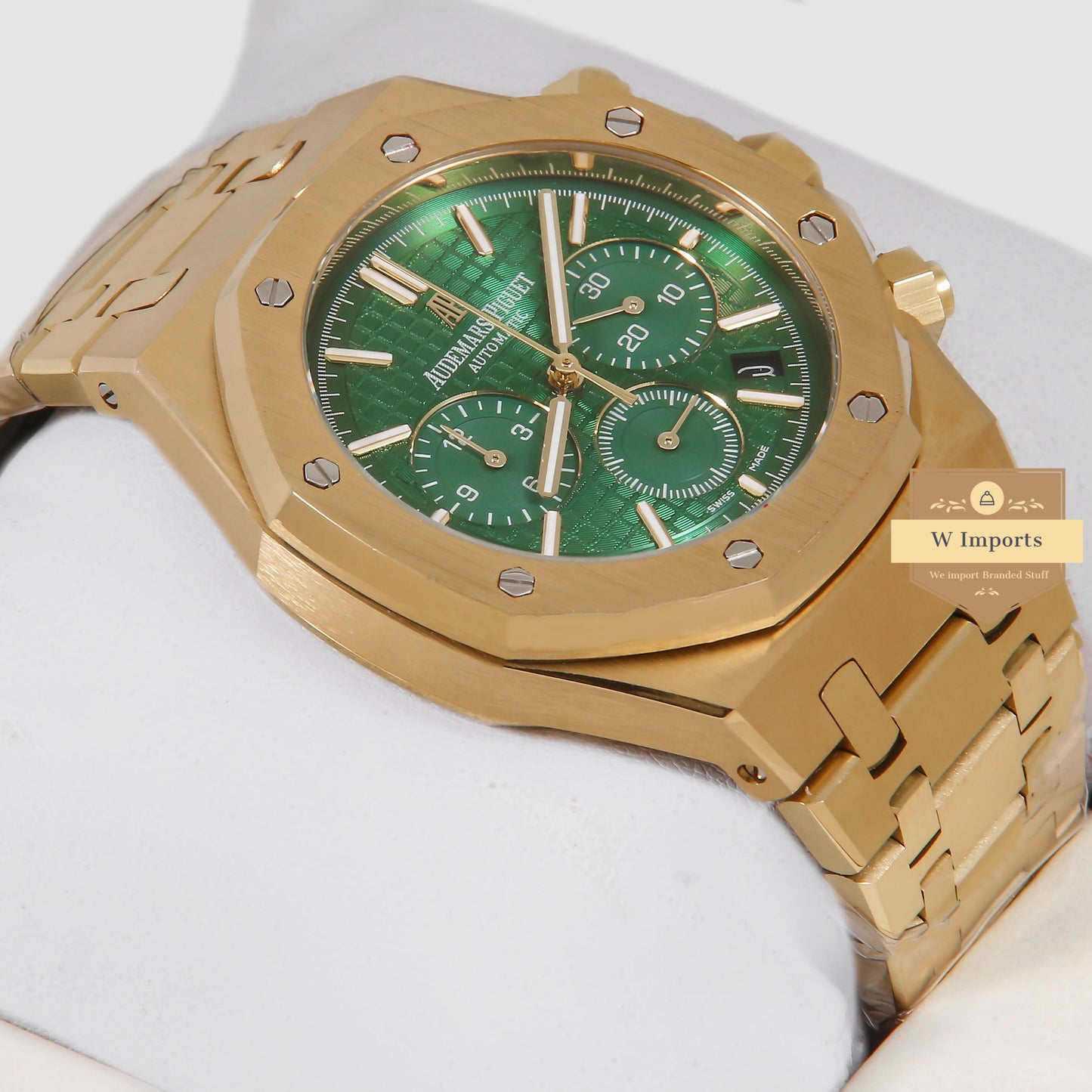 Latest Collection Oak Chronograph Yellow Gold With Green Dial