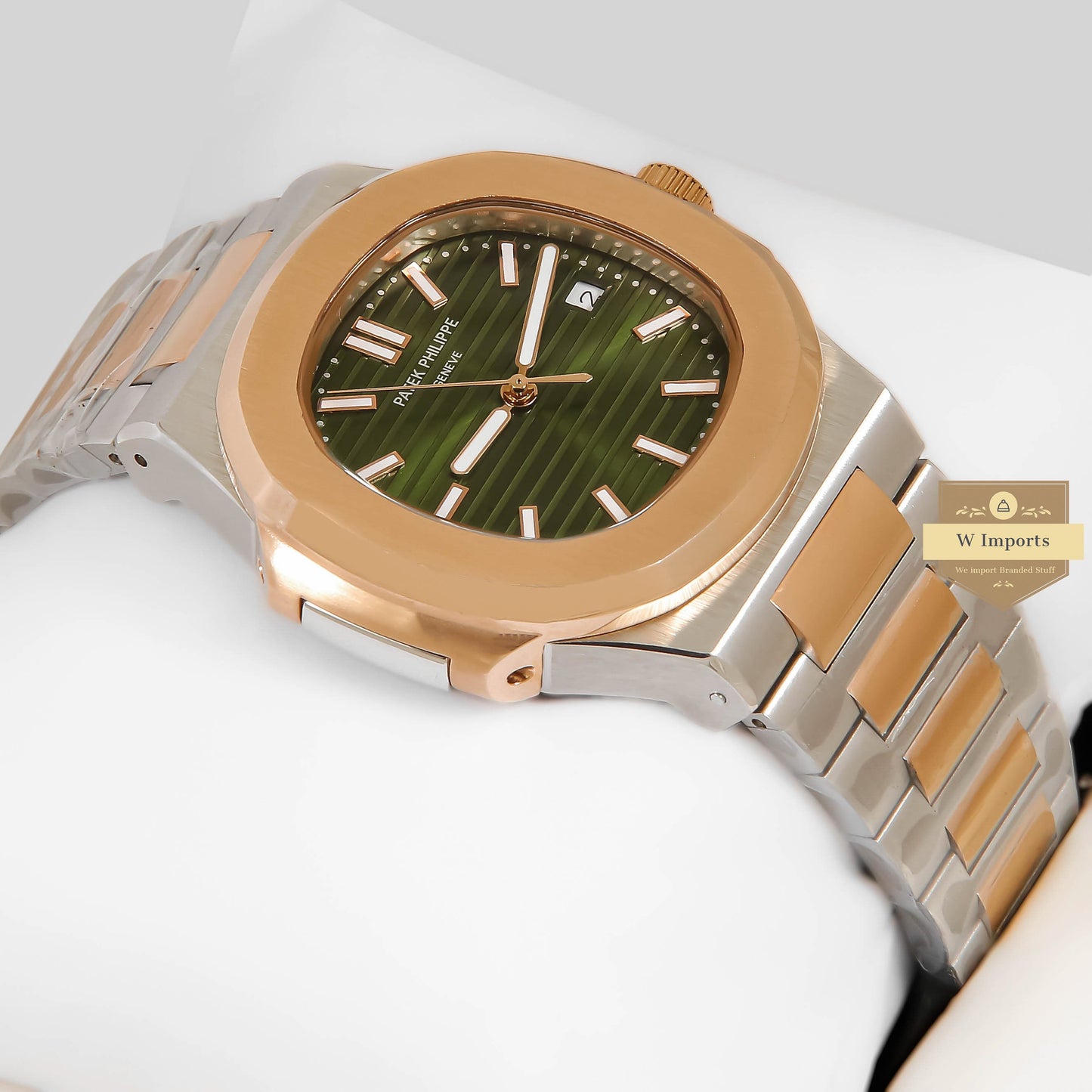 LATEST COLLECTION TWO TONE ROSE GOLD WITH GREEN DIAL AUTOMATIC WATCH